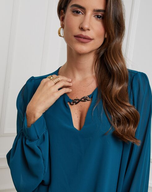 Chemisier Charlotte bleu canard