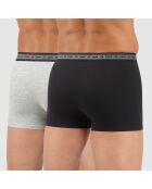 2 Boxers Coton Stretch Bio Green by Dim noir/gris perle