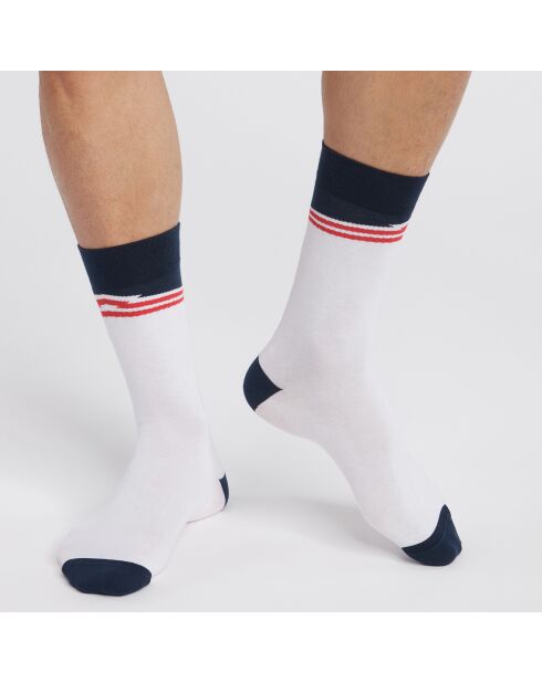 Chaussettes tricolores Monsieur Dim Rugby blanches