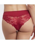 Culotte en Microfibre & Dentelle Essentiel Generous rouge bordeaux