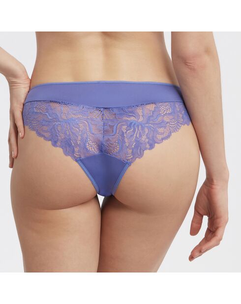 Culotte en Microfibre & Dentelle Essentiel Generous bleue