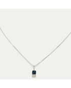 Anhänger aus 0,02 ct Tonga Diamant und 1,5 ct blauem Topas Weißgold