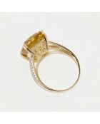 Pink Fiction 0,25 kt diamanten en 7,92 ct citroenkwarts geelgouden ring