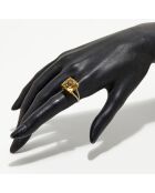 Pink Fiction 0,25 kt diamanten en 7,92 ct citroenkwarts geelgouden ring