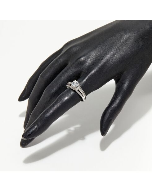 Bague Mackay Diamants 0.32 ct & Topaze Blanche 1.43 ct or blanc