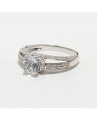 Bague Mackay Diamants 0.32 ct & Topaze Blanche 1.43 ct or blanc