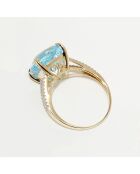 Bague Pink Fiction Diamants 0.25 ct & Iolite 7.92 ct or jaune