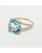 Bague Pink Fiction Diamants 0.25 ct & Iolite 7.92 ct or jaune