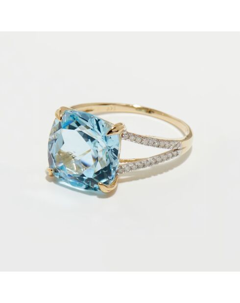 Bague Pink Fiction Diamants 0.25 ct & Iolite 7.92 ct or jaune