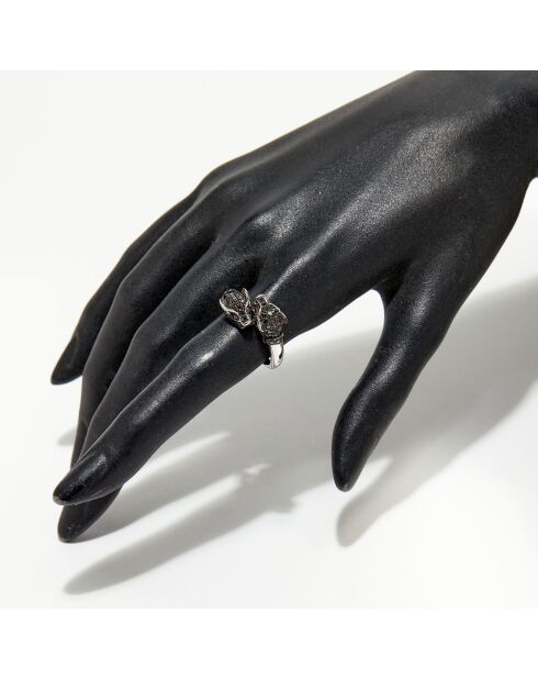 Panther Love Ring mit schwarzen Diamanten 0,79 ct Weißgold