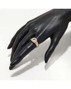 Bague Remban Diamants 0.32 ct & Topaze Blanche 1.41 ct or jaune