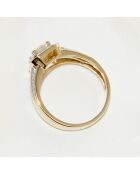 Bague Remban Diamants 0.32 ct & Topaze Blanche 1.41 ct or jaune