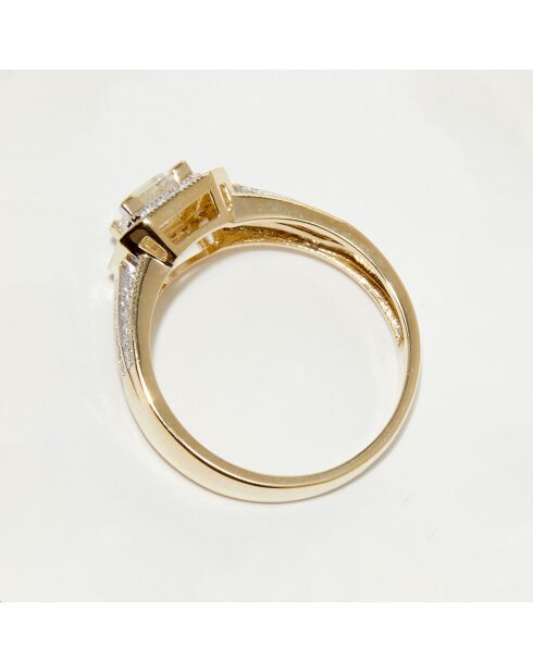 Bague Remban Diamants 0.32 ct & Topaze Blanche 1.41 ct or jaune
