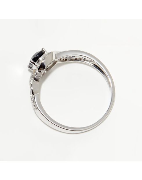 Bague Romblon Diamants 0.52 ct & Saphirs 1.35 ct or blanc