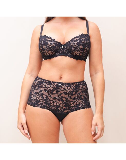 Rosalie zwart slipje met hoge taille