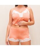 Conjunto de camisola y pantalones cortos naranja claro