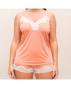 Conjunto de camisola y pantalones cortos naranja claro