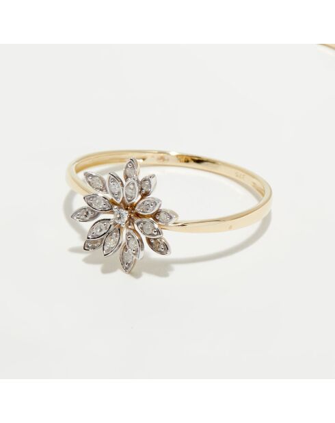 Bague Bouquet Diamants 0.11 ct or jaune