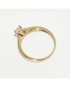 Hera Ring aus 0,31 ct Diamant und 0,90 ct Weißtopas aus Gelbgold