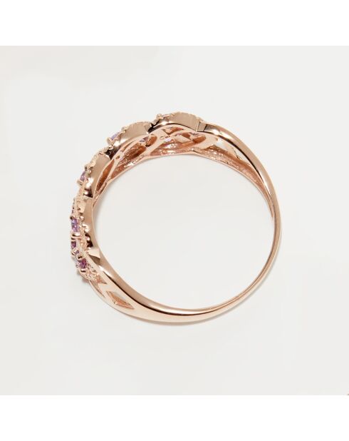 Astéria Ring aus 0,05 ct Diamanten, 0,85 ct Amethystquarz und 0,85 kt Roségold Amethystquarz