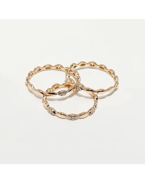 Bague Trinity Diamants 0.15 ct or jaune