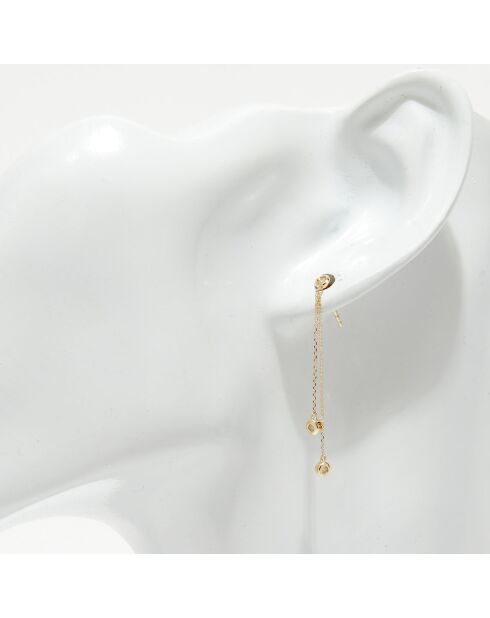 Boucles d'oreilles Planer sur ton coeur Diamants 0.09 ct or jaune
