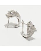 Ma Panthère Ohrringe Diamanten 1,03 ct und blaue Saphire 0,07 ct Weißgold