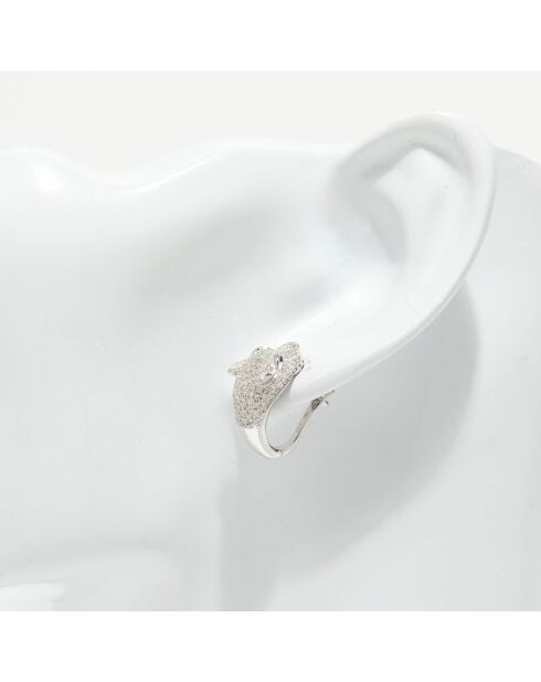 Ma Panthère Ohrringe Diamanten 1,03 ct und blaue Saphire 0,07 ct Weißgold