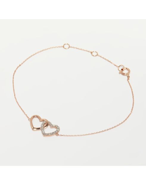 Bracelet Jamais sans Toi Diamants 0.11 ct or rose