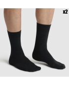 2 Paires de Mi-chaussettes classiques X-Temp noires