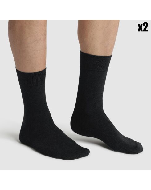 2 Paires de Mi-chaussettes classiques X-Temp noires
