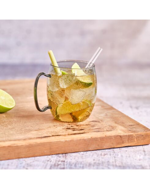 6 Verres avec anse Moscow Mule noir/transparent - 50cl