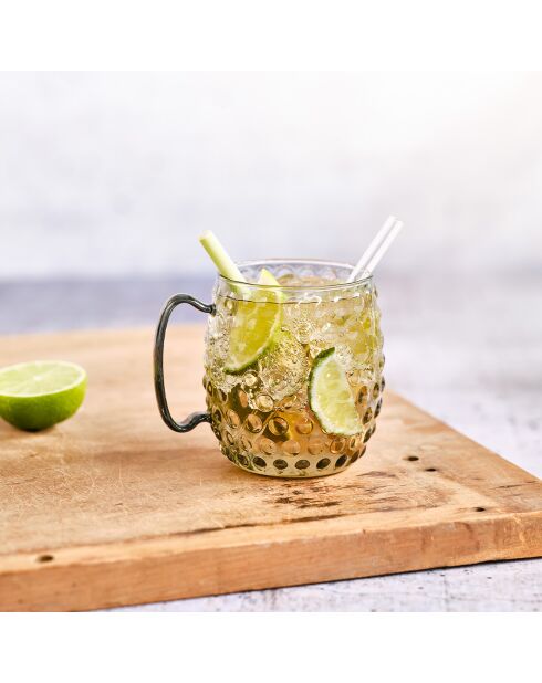 6 Verres avec anse Moscow Mule noir/transparent - 50cl