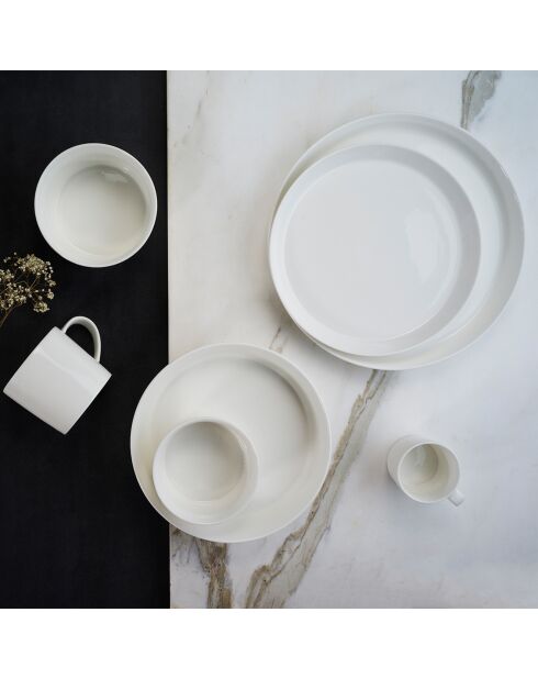 12 Tasses en Porcelaine Oslo blanches - D.6.3 cm