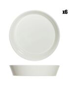 6 Assiettes creuses en Porcelaine Oslo blanches - D.21 cm