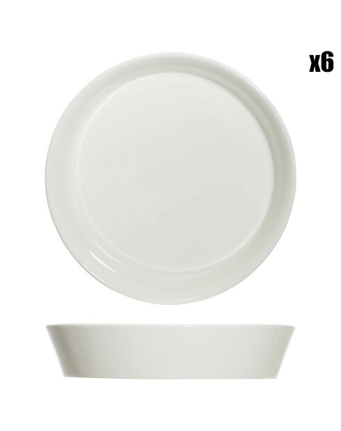 6 Assiettes creuses en Porcelaine Oslo blanches - D.21 cm