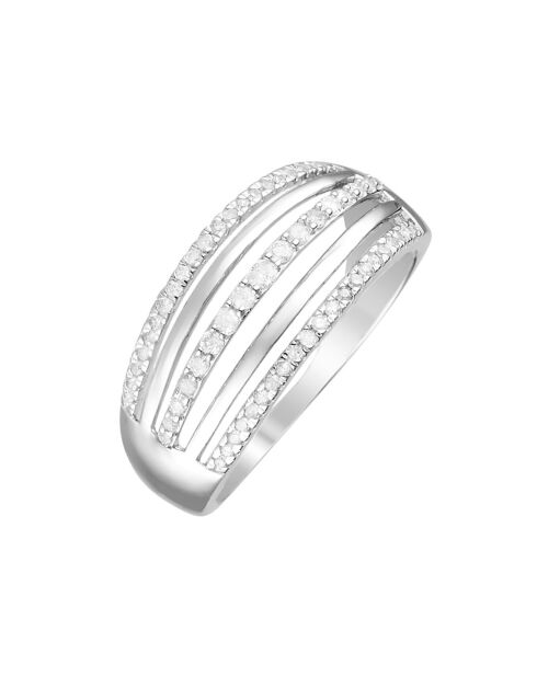 Deklarationsring aus 0,25 Karat Weißgold mit Diamanten