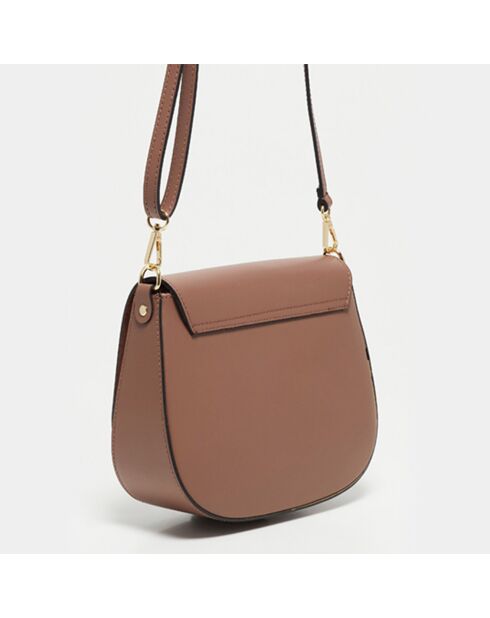 Audrey taupe leren schoudertas - 27x22x8,5 cm
