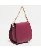 Sac bandoulière en Cuir Chelsea prune - 19x16x9 cm