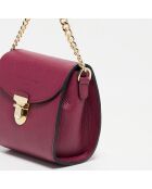 Sac bandoulière en Cuir Chelsea prune - 19x16x9 cm