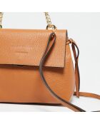 Sac porté épaule en Cuir Grace camel - 27x18x11 cm