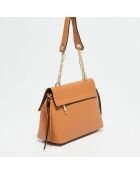 Sac porté épaule en Cuir Grace camel - 27x18x11 cm