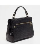 Sac à main en Cuir croco Swan noir - 28x20x11 cm