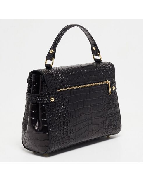 Sac à main en Cuir croco Swan noir - 28x20x11 cm
