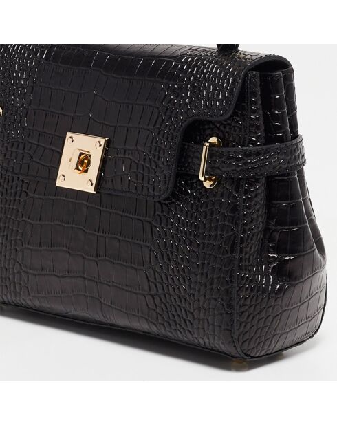 Sac à main en Cuir croco Swan noir - 28x20x11 cm
