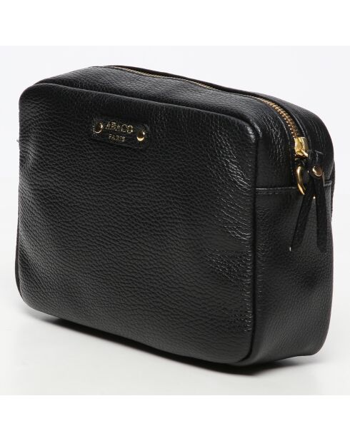 Sac bandoulière en Cuir Maelys noir - 22.5x7x16 cm