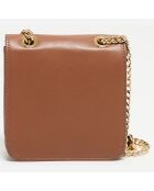 Sac bandoulière en Cuir Box camel  - 16x16x6 cm