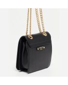 Sac bandoulière en Cuir Box noir - 16x16x6 cm