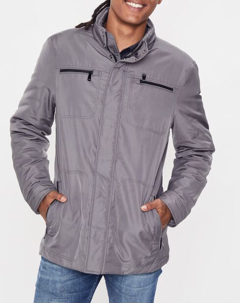 Blouson technique Renny doublure matelassée gris foncé