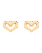 Boucles d'Oreilles Coeurs en Argent doré